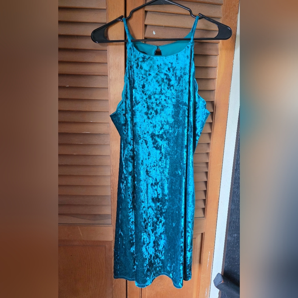 BCX Turquoise Velvet Dress